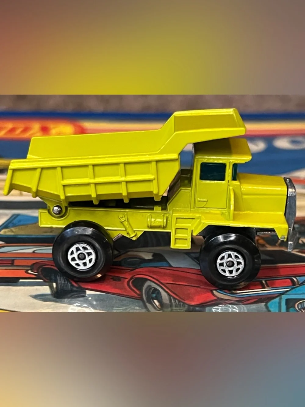 Vintage Matchbox Superfast No. 28 Mack Dump Truck Yellow Green Lesney England